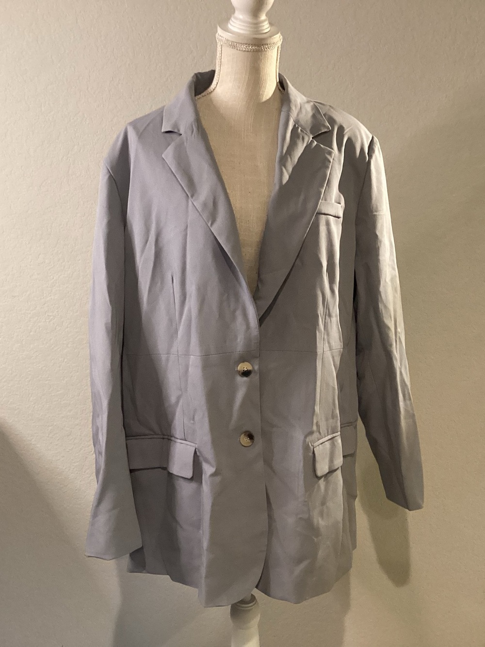 Light Gray Women's Tailored Blazer Jacket